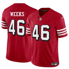 Nike San Francisco 49ers #46 Jon Weeks Red Throwback Vapor Untouchable Authentic Stitched NFL Jersey