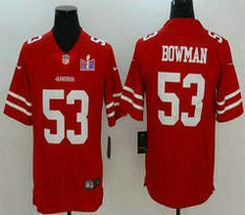 Nike San Francisco 49ers #53 NaVorro Bowman Red With 2024 Super Bowl (LVIII ) patch Jersey
