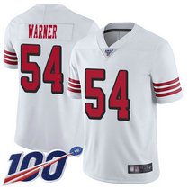 Nike San Francisco 49ers #54 Fred Warner 100th Season White Rush Authentic Stitched NFL Jersey