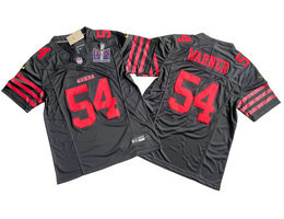 Nike San Francisco 49ers #54 Fred Warner Black 2023 F.U.S.E. With 2024 Super Bowl (LVIII ) patch Jersey