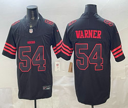Nike San Francisco 49ers #54 Fred Warner Black Red Name Authentic Stitched NFL jersey
