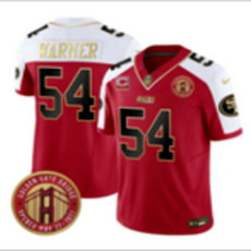 Nike San Francisco 49ers #54 Fred Warner Red Thanksgiving F.U.S.E with patch NCAA jersey