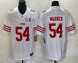 Nike San Francisco 49ers #54 Fred Warner White 2023 F.U.S.E. With 2024 Super Bowl (LVIII ) patch Jersey