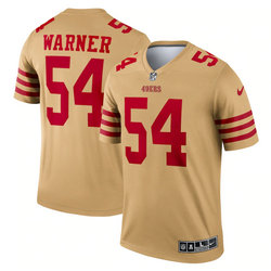 Nike San Francisco 49ers #54 Fred Warner Yellow 2022 Inverted Legend Authentic Stitched NFL Jerseys