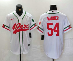 Nike San Francisco 49ers #54 Fred Warner Joint White Mexico Authentic Stitched baseball jersey
