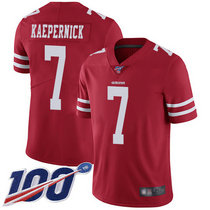Nike San Francisco 49ers #7 Colin Kaepernick 100th Season Red Vapor Untouchable With Team Patch Authentic Stitched NFL Jersey
