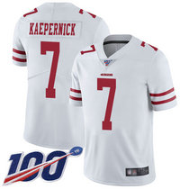 Nike San Francisco 49ers #7 Colin Kaepernick 100th Season White Vapor Untouchable With Team Patch Authentic Stitched NFL Jersey