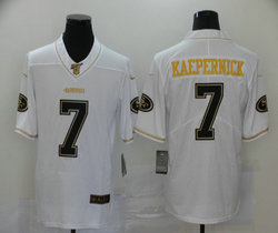 Nike San Francisco 49ers #7 Colin Kaepernick White Gold Authentic Stitched NFL Jersey