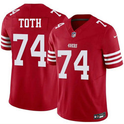 Nike San Francisco 49ers #74 Brett Toth Red 2026 Authentic Stitched NFL Jersey