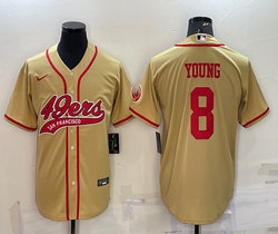 Nike San Francisco 49ers #8 Steve Young Gold Joint Authentic Stitched baseball jersey