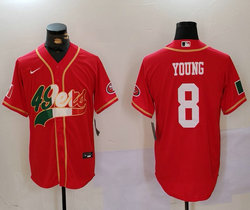 Nike San Francisco 49ers #8 Steve Young Red Mexico 2(II) Joint Authentic Stitched baseball jersey