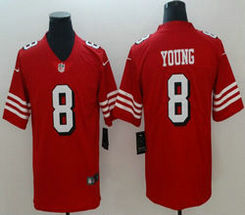 Nike San Francisco 49ers #8 Steve Young Red have the black outline NFL jersey