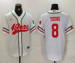 Nike San Francisco 49ers #8 Steve Young White 2024 Joint Authentic Stitched baseball jersey