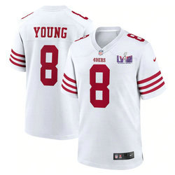 Nike San Francisco 49ers #8 Steve Young White With 2024 Super Bowl (LVIII ) patch Jersey