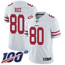 Nike San Francisco 49ers #80 Jerry Rice 100th Season White Vapor Untouchable With Team Patch Authentic Stitched NFL Jersey