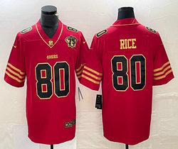 Nike San Francisco 49ers #80 Jerry Rice Black Gold Name 75th Authentic Stitched NFL Jersey