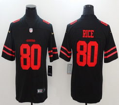 Nike San Francisco 49ers #80 Jerry Rice Black Vapor Untouchable With Team Patch Authentic Stitched NFL Jersey
