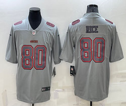 Nike San Francisco 49ers #80 Jerry Rice Grey Atmosphere Fashion Authentic Stitched NFL Jersey