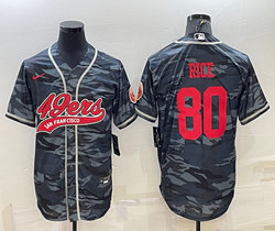 Nike San Francisco 49ers #80 Jerry Rice Grey Camo White Name Joint Adults Authentic Stitched baseball jersey