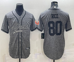 Nike San Francisco 49ers #80 Jerry Rice Hemp grey Joint Authentic Stitched baseball jersey