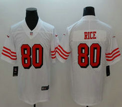 Nike San Francisco 49ers #80 Jerry Rice White the number have the black outline NFL jersey