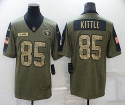 Nike San Francisco 49ers #85 George Kittle 2021 Camo salute to service Authentic Stitched NFL Jersey