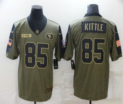 Nike San Francisco 49ers #85 George Kittle 2021 salute to service Authentic Stitched NFL Jersey