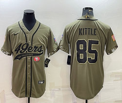 Nike San Francisco 49ers #85 George Kittle 2022 Salute To Service Joint baseball jersey