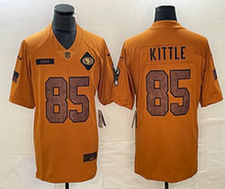 Nike San Francisco 49ers #85 George Kittle 2023 Brown Salute To Service Authentic Stitched NFL Jersey