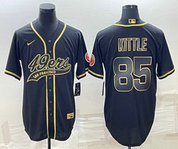 Nike San Francisco 49ers #85 George Kittle Black Gold Joint Authentic Stitched baseball jersey