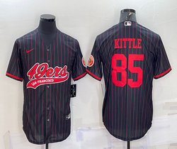 Nike San Francisco 49ers #85 George Kittle Black Joint Adults Stripe baseball Jersey