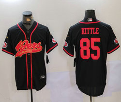 Nike San Francisco 49ers #85 George Kittle Black Joint Gold font Authentic Stitched baseball jersey
