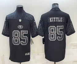 Nike San Francisco 49ers #85 George Kittle Black Reflective Authentic Stitched NFL Jersey