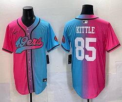 Nike San Francisco 49ers #85 George Kittle Pink and Blue Joint MLB Jersey