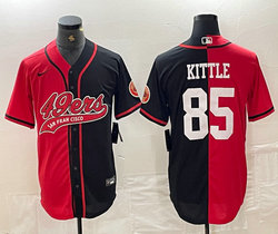 Nike San Francisco 49ers #85 George Kittle Red Black Joint Authentic Stitched baseball jersey