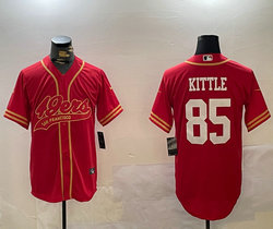 Nike San Francisco 49ers #85 George Kittle Red Joint 2024 Authentic Stitched baseball jersey