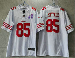 Nike San Francisco 49ers #85 George Kittle White 2023 F.U.S.E With 2024 Super Bowl (LVIII ) patch Jersey