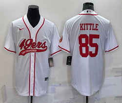 Nike San Francisco 49ers #85 George Kittle White Joint adults Authentic Stitched baseball jersey