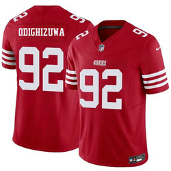 Nike San Francisco 49ers #92 Osa Odighizuwa Red Authentic Stitched NFL Jersey