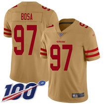 Nike San Francisco 49ers #97 Nick Bosa 100th Season Inverted Legend Vapor Untouchable With Team Patch Authentic Stitched NFL Jersey