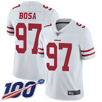 Nike San Francisco 49ers #97 Nick Bosa 100th Season White Vapor Untouchable With Team Patch Authentic Stitched NFL Jersey