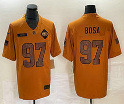 Nike San Francisco 49ers #97 Nick Bosa 2023 Brown Salute To Service Authentic Stitched NFL Jersey