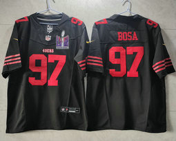 Nike San Francisco 49ers #97 Nick Bosa Black 2023 F.U.S.E. With 2024 Super Bowl (LVIII ) patch Jersey