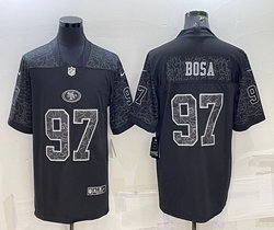 Nike San Francisco 49ers #97 Nick Bosa Black Reflective Authentic Stitched NFL Jersey