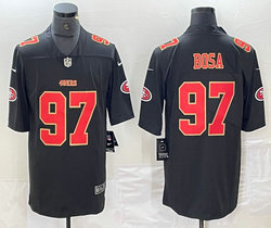 Nike San Francisco 49ers #97 Nick Bosa Black fashion Gold Football Jersey