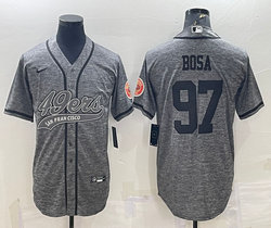 Nike San Francisco 49ers #97 Nick Bosa Hemp grey Joint Authentic Stitched baseball jersey