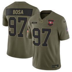 Nike San Francisco 49ers #97 Nick Bosa Olive 2025 Salute To Service Stitched Football Jersey