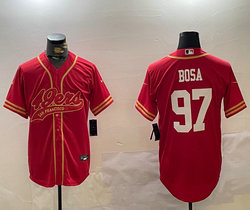 Nike San Francisco 49ers #97 Nick Bosa Red Joint 2024 Authentic Stitched baseball jersey
