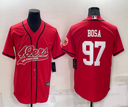 Nike San Francisco 49ers #97 Nick Bosa Red Joint adults Authentic Stitched baseball jersey
