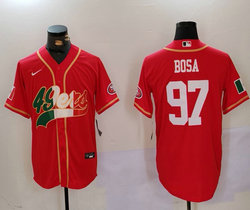 Nike San Francisco 49ers #97 Nick Bosa Red Mexico 2(II) Joint Authentic Stitched baseball jersey